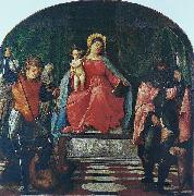 Francesco Vecellio Vierge a l'Enfant entre saint Michel et saint Roch oil